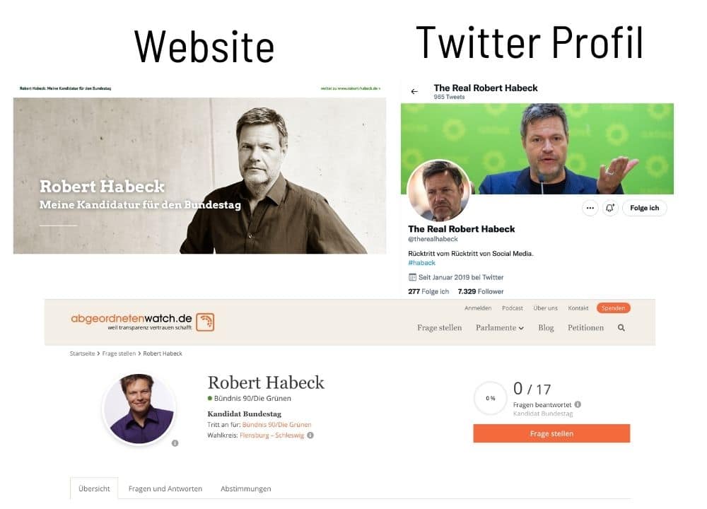 Robert Habeck Personal Branding Profil Website Twitter Personal Branding als Spitzenkandidat für den Bundestag Doreen Ullrich Blog