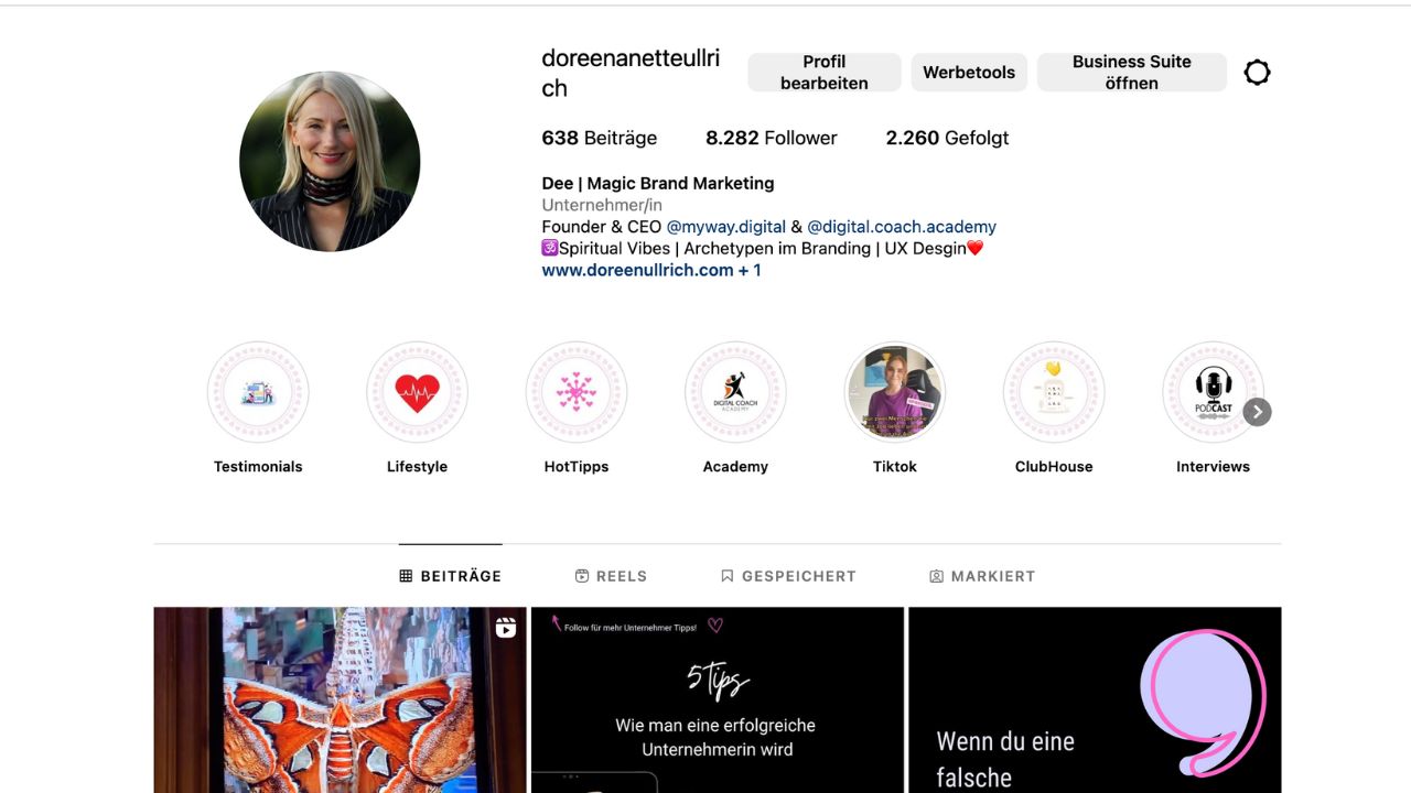 Social Branding Instagram Profil Doreen Anette Ullrich